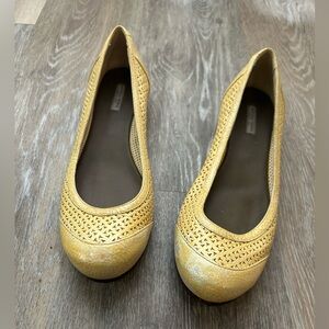 Bottega Veneta yellow laser cut ballet flats